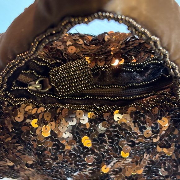 Vanessa Small Brown Sequin Evening Purse - Picture 9 of 10